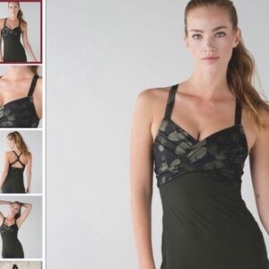 Lululemon | Olive Butterfly Wrap It Up Tank